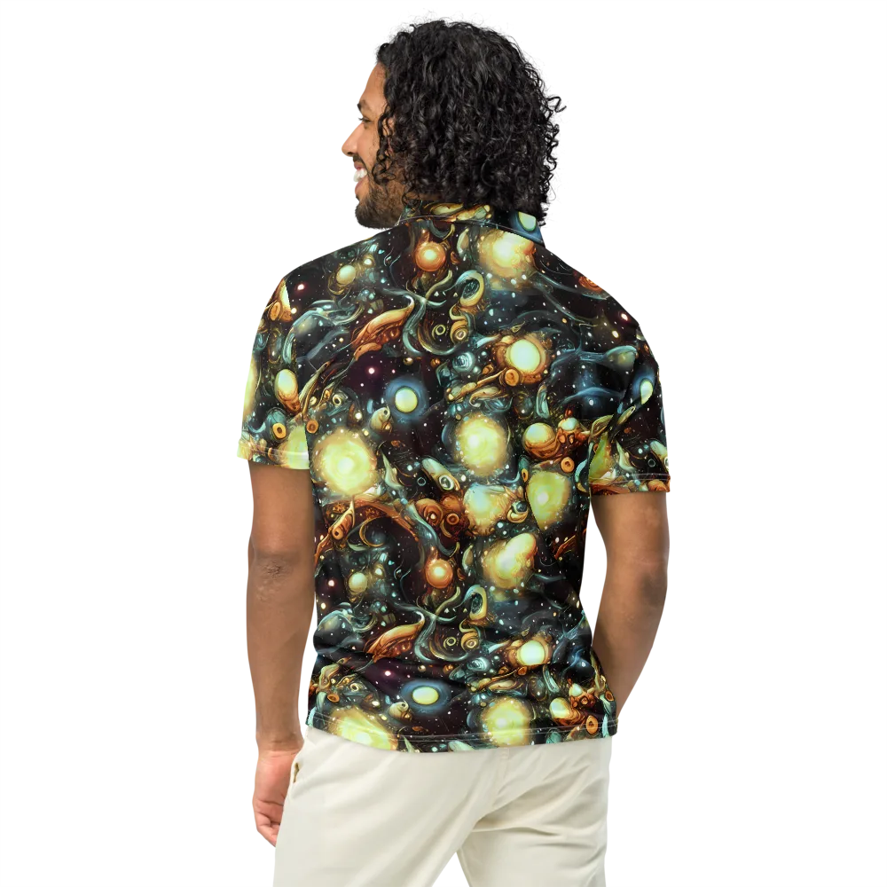 Cosmic Organica on Men's Slim Fit Polo Shirt — Back