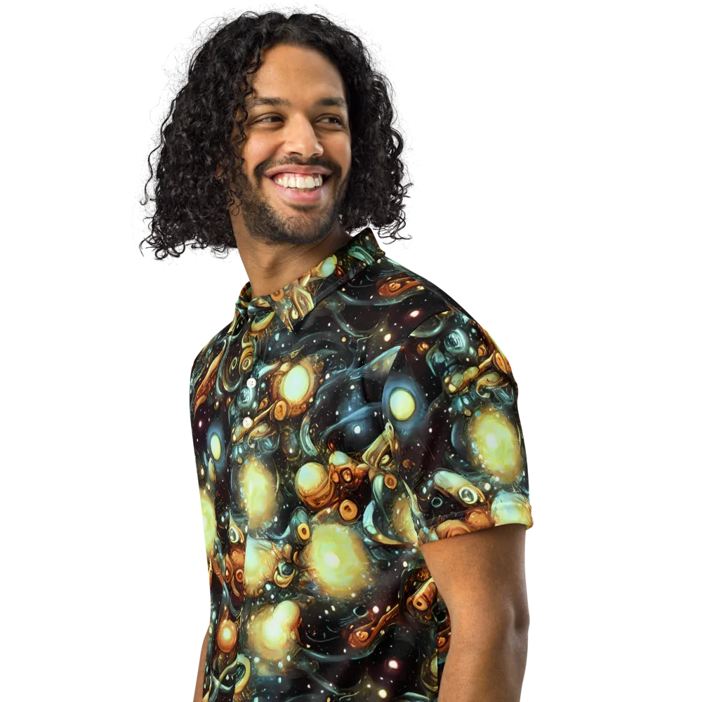 Cosmic Organica on Men's Slim Fit Polo Shirt — Left Front