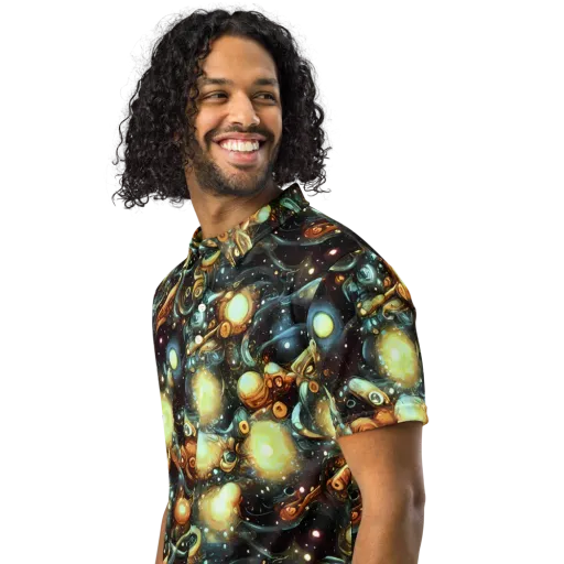 Cosmic Organica on a Men's Slim Fit Polo Shirt