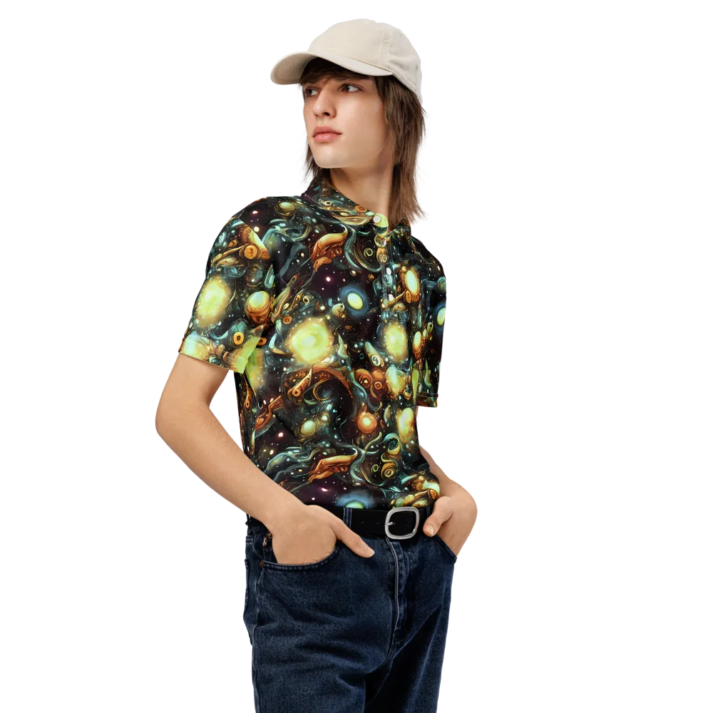 Cosmic Organica on Men's Slim Fit Polo Shirt — Right Front
