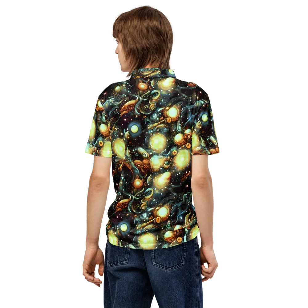 Cosmic Organica on Men's Slim Fit Polo Shirt — Back