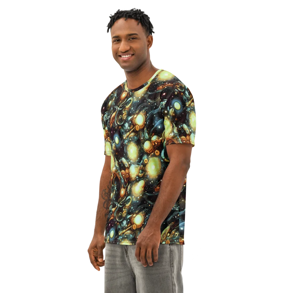 Cosmic Organica on Men's Cotton Crew Neck T-Shirt — Left Front