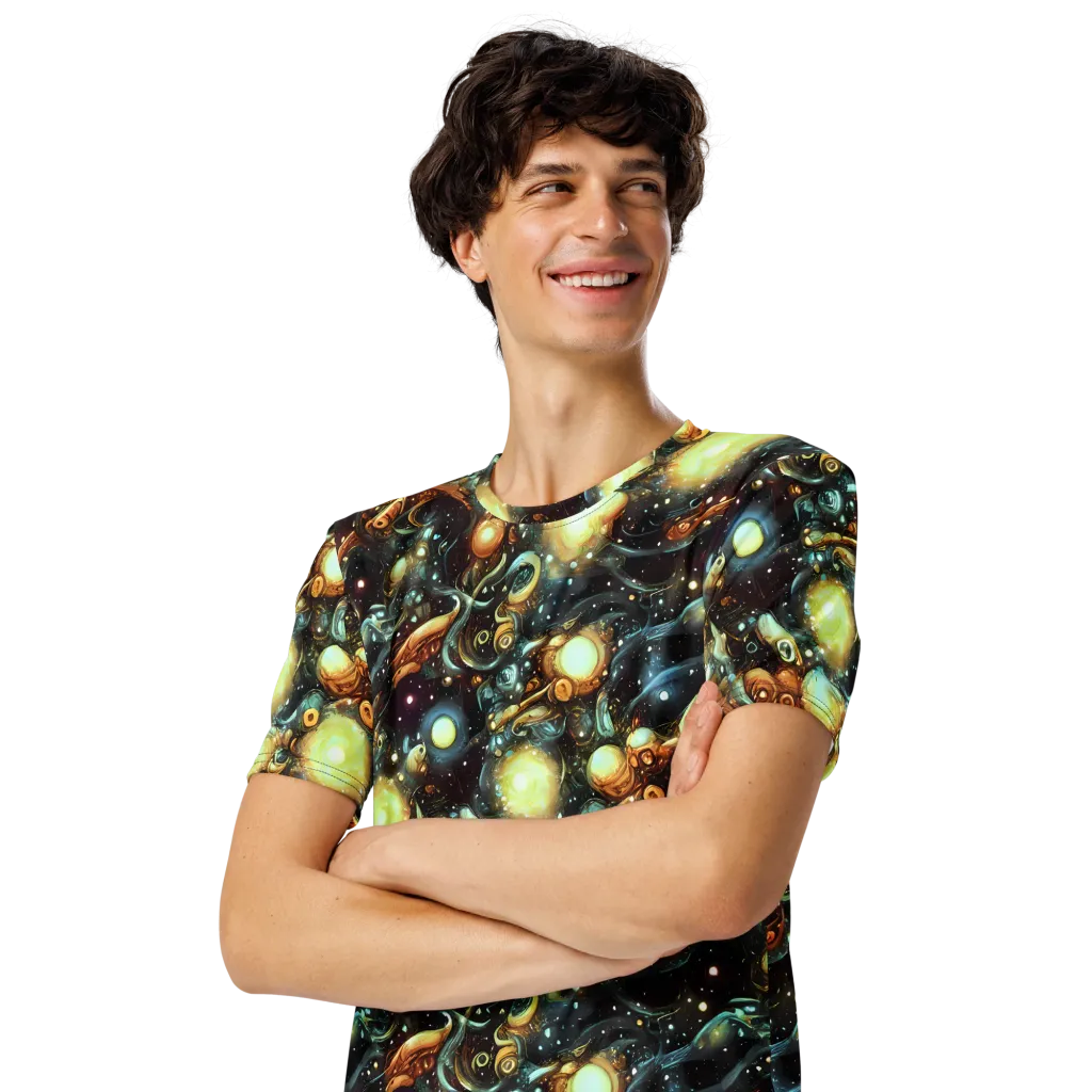 Cosmic Organica on Men's Crew Neck T-Shirt — Left Front