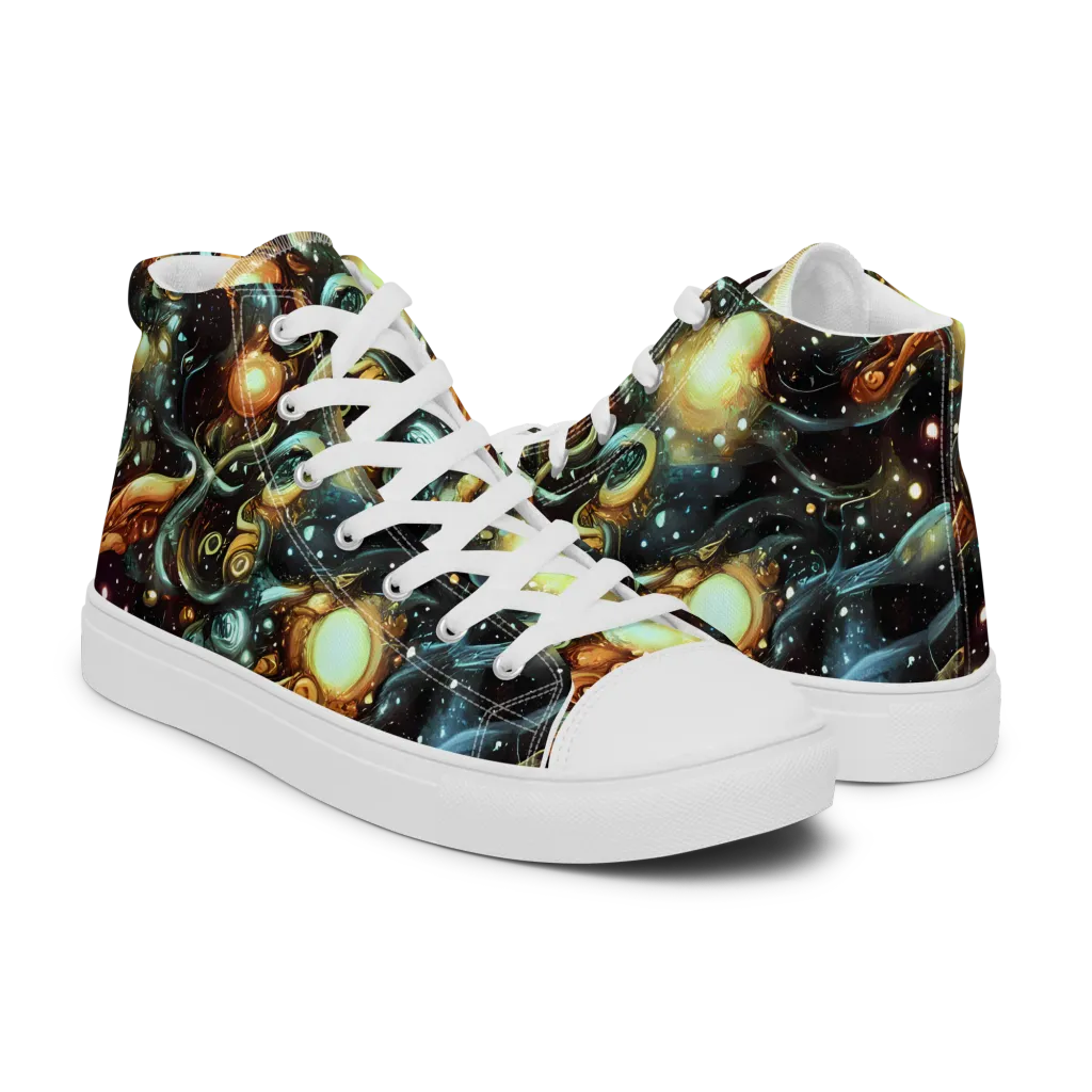 Cosmic Organica on Men's High Top Canvas Shoes — Right