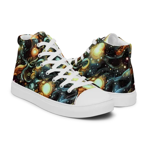 Cosmic Organica on a Men's High Top Canvas Shoes