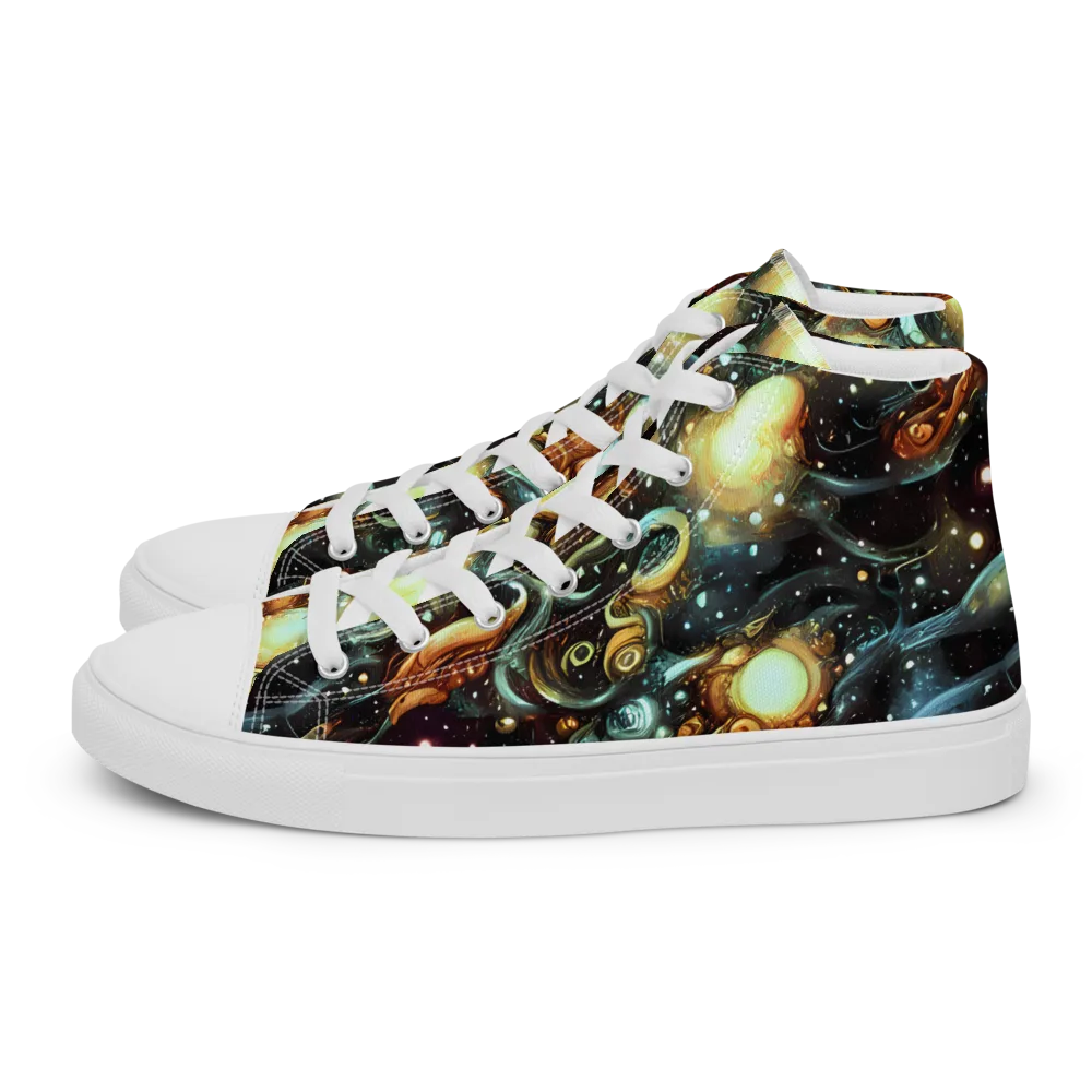 Cosmic Organica on Women's High Top Canvas Shoes — Left