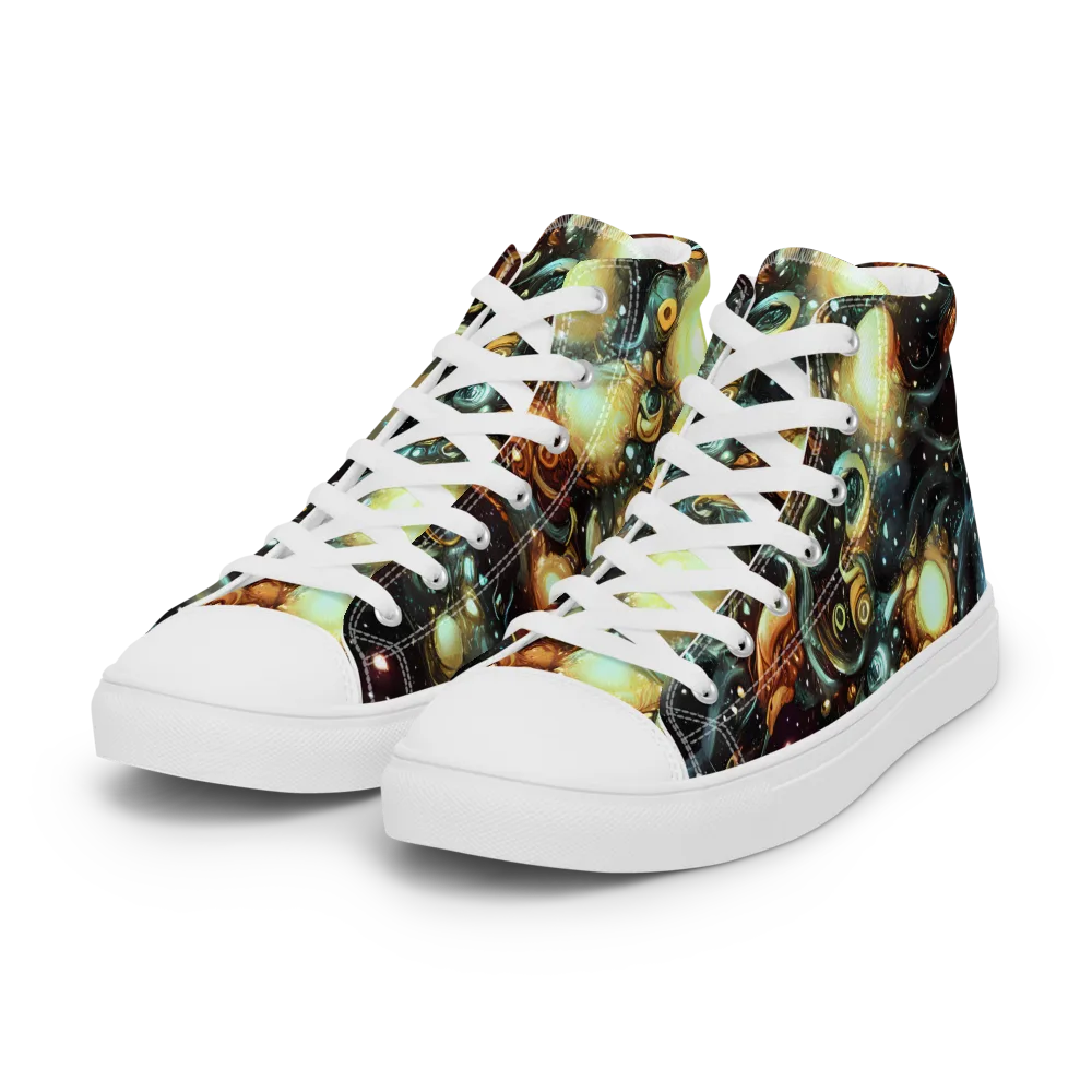 Cosmic Organica on Women's High Top Canvas Shoes — Left Front
