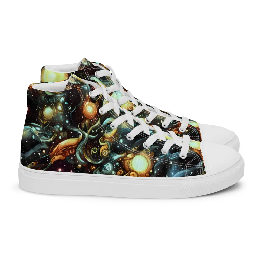 Cosmic Organica on Women's High Top Canvas Shoes — Right