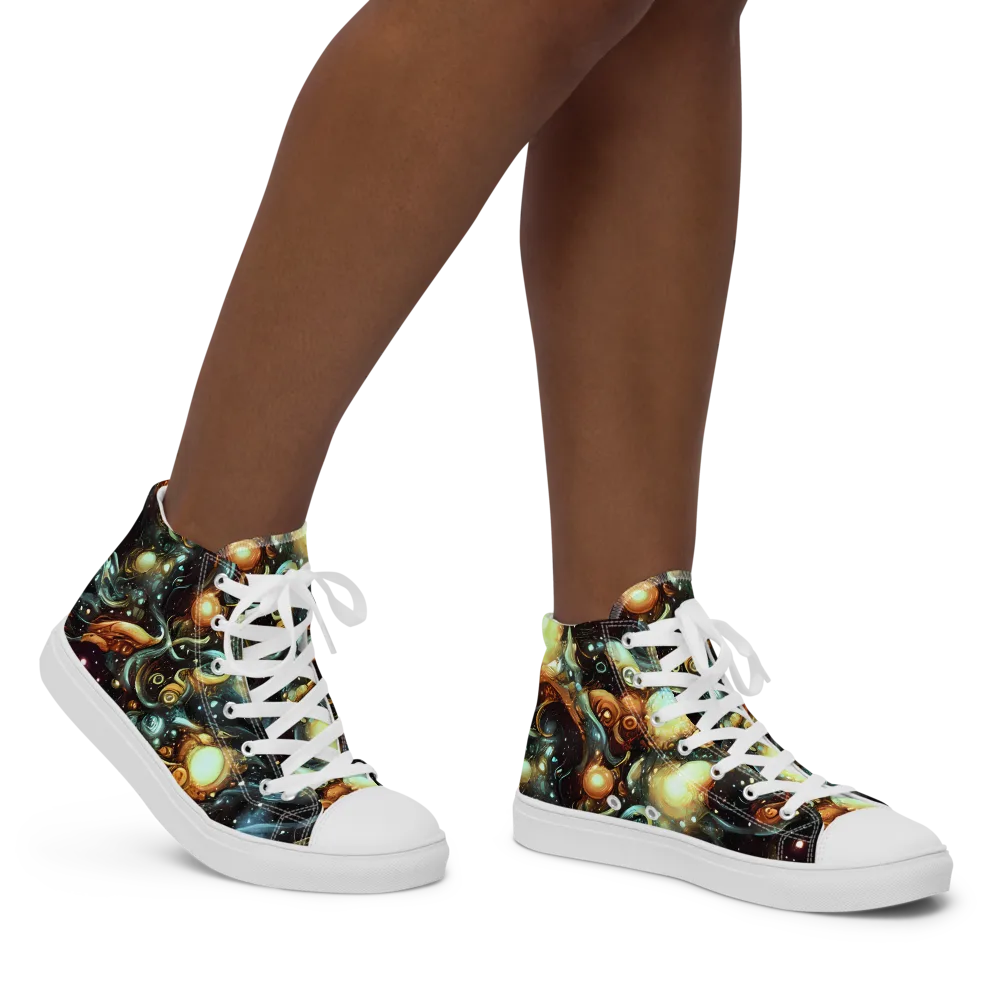 Cosmic Organica on Women's High Top Canvas Shoes — Right
