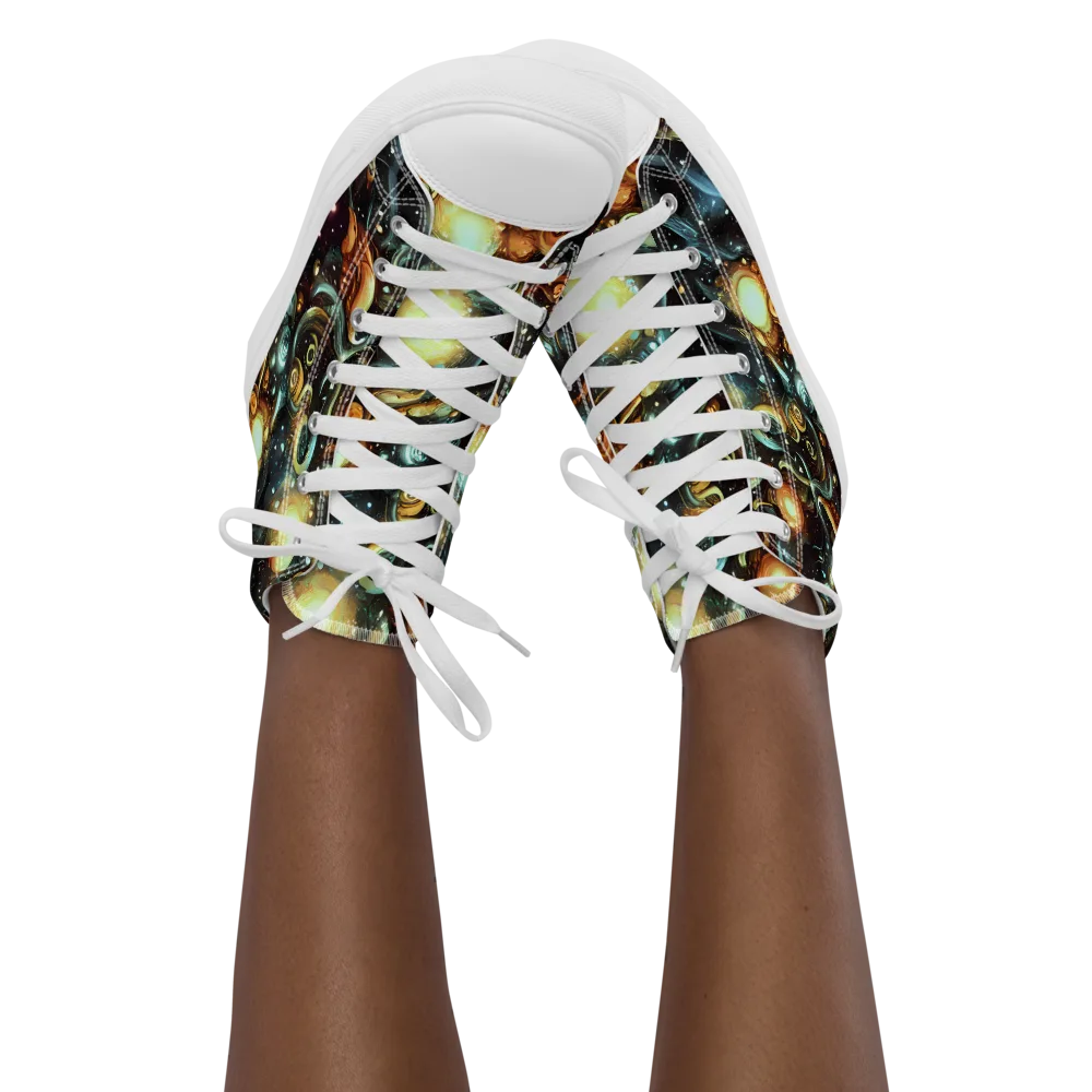 Cosmic Organica on Women's High Top Canvas Shoes — Front