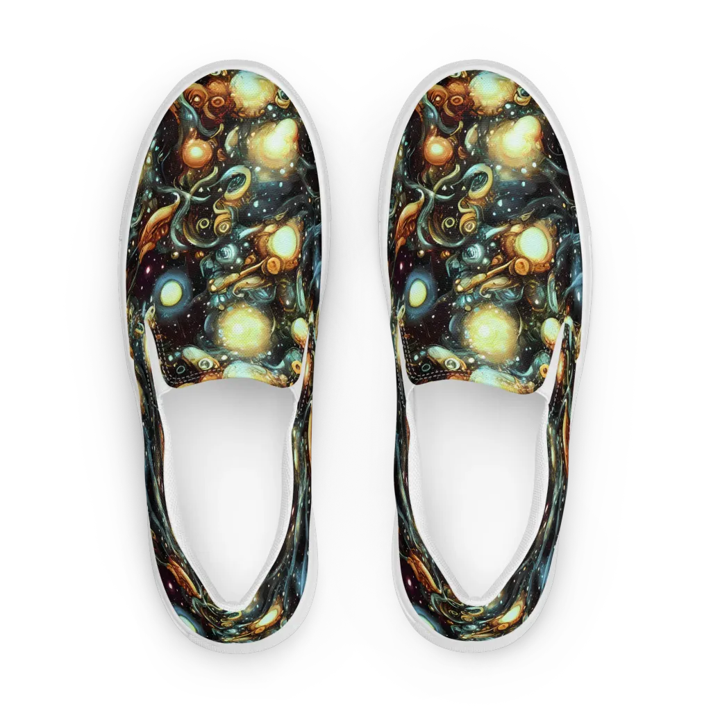 Cosmic Organica on Men's Slip-On Canvas Shoes — Front