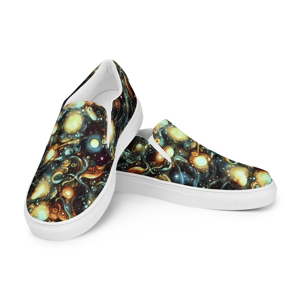 Cosmic Organica on Men's Slip-On Canvas Shoes — Left Front