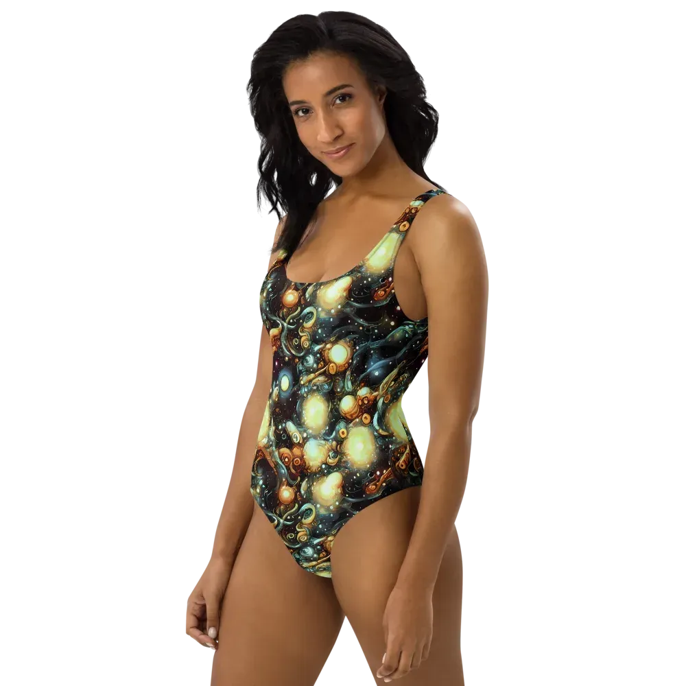 Cosmic Organica on One-Piece Swimsuit — Left