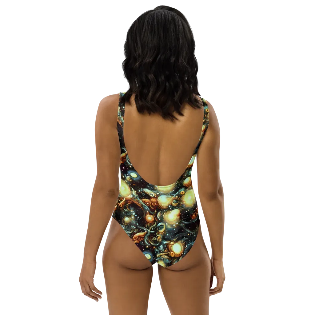 Cosmic Organica on One-Piece Swimsuit — Back