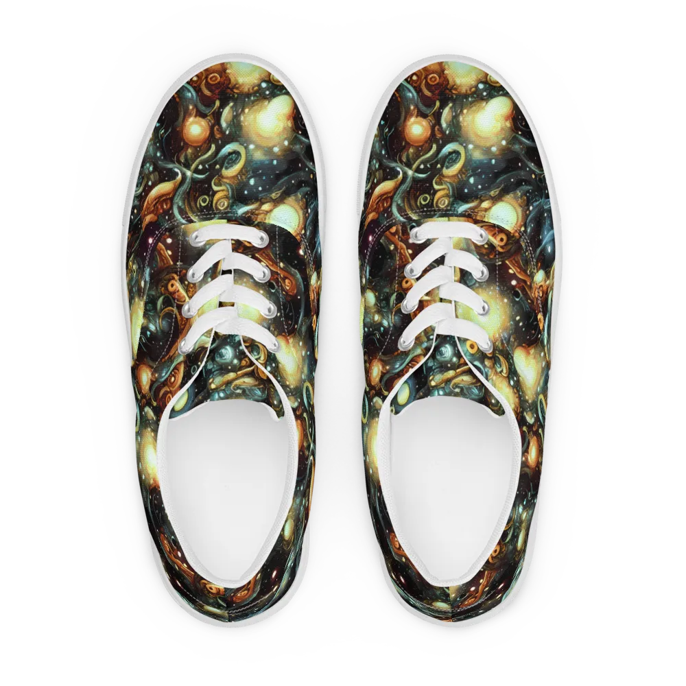 Cosmic Organica on Men's Lace-Up Canvas Shoes — Front