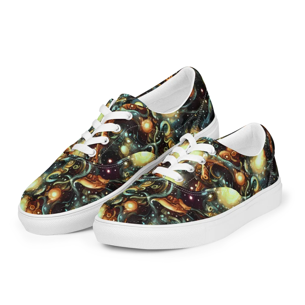 Cosmic Organica on Men's Lace-Up Canvas Shoes — Left Front