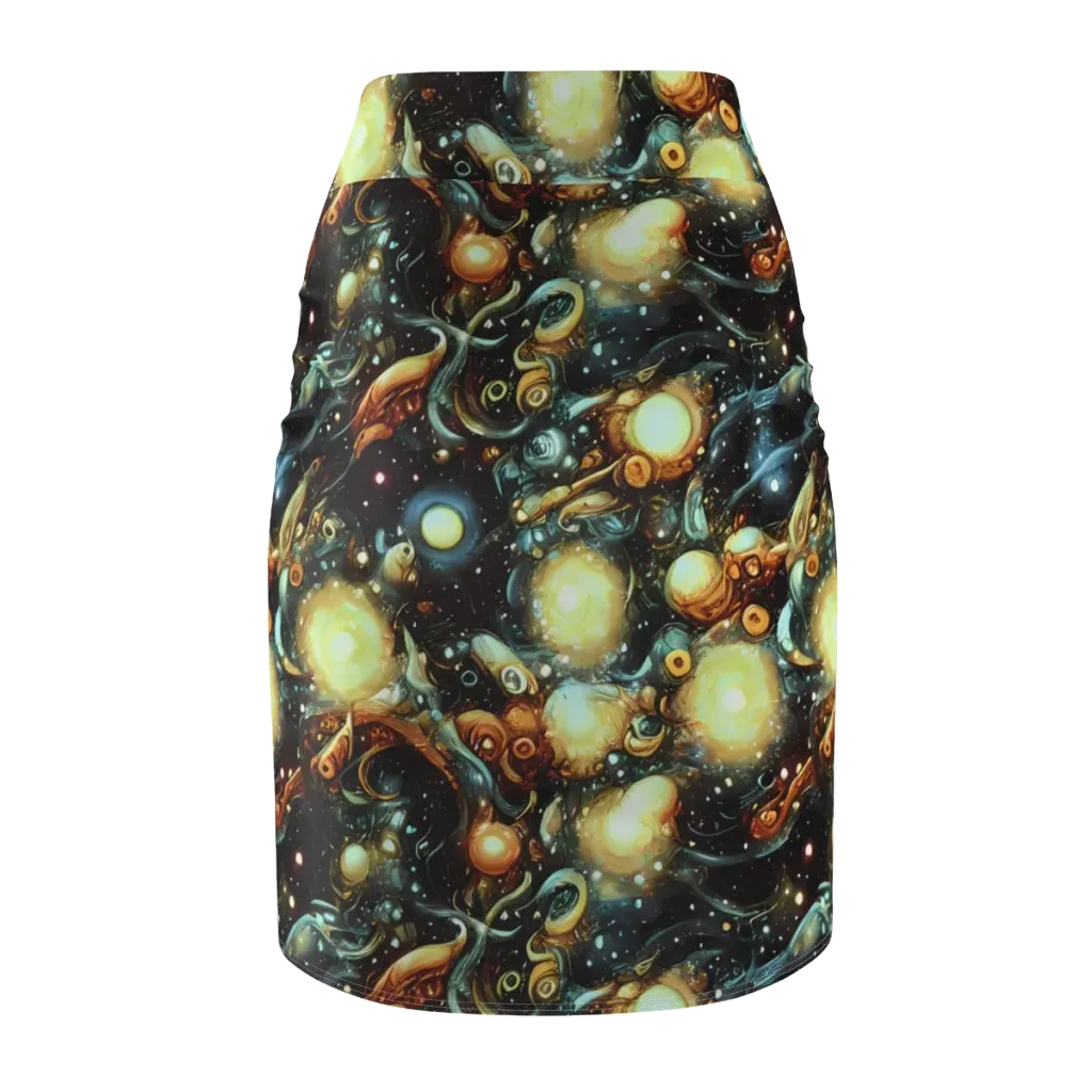 Cosmic Organica on Pencil Skirt — Back