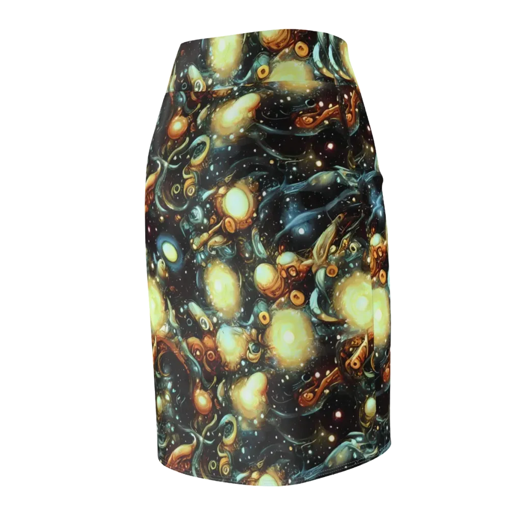 Cosmic Organica on Pencil Skirt — Back Side