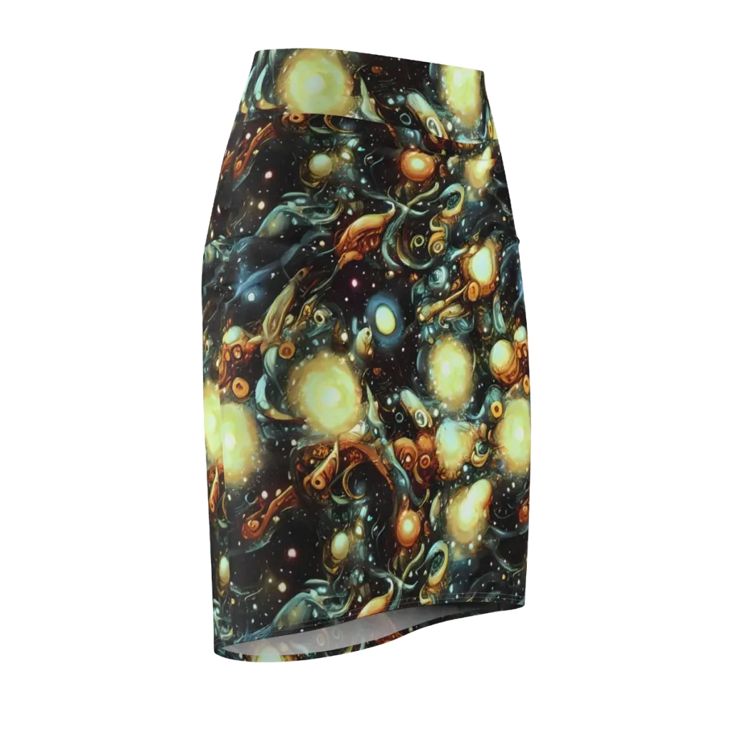 Cosmic Organica on Pencil Skirt — Front Side