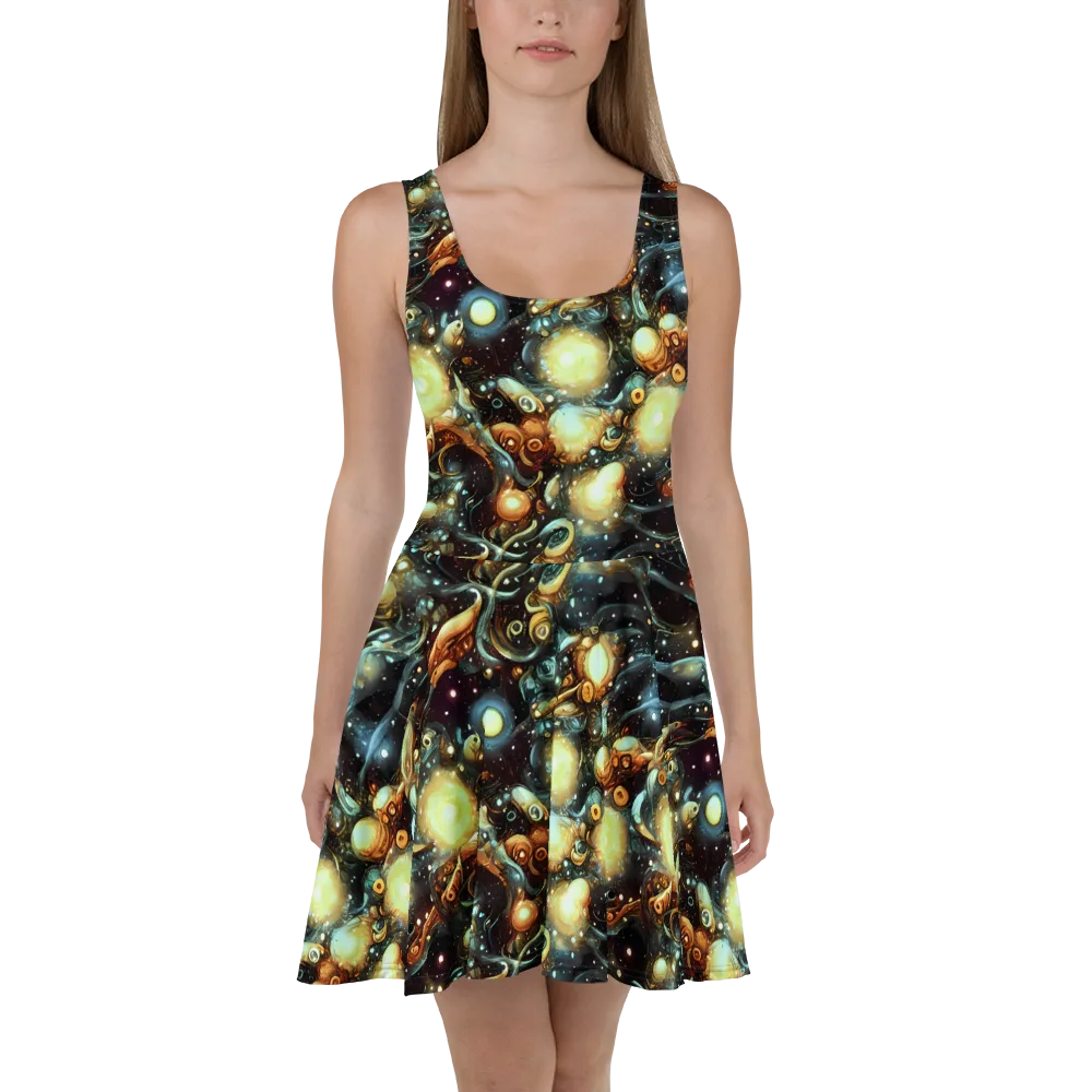 Cosmic Organica on Skater Dress — Front