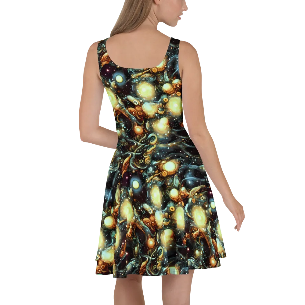 Cosmic Organica on Skater Dress — Back