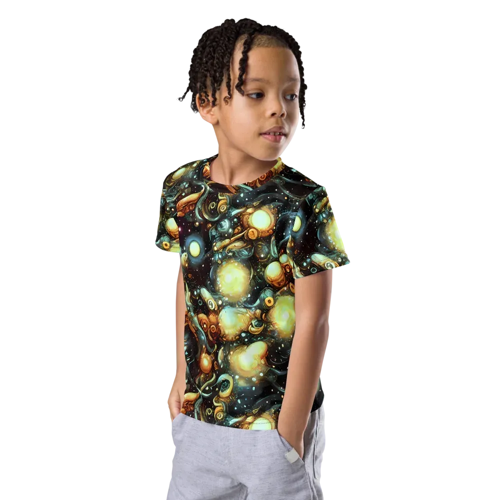 Cosmic Organica on Kids Crew Neck T-Shirt — Left Front