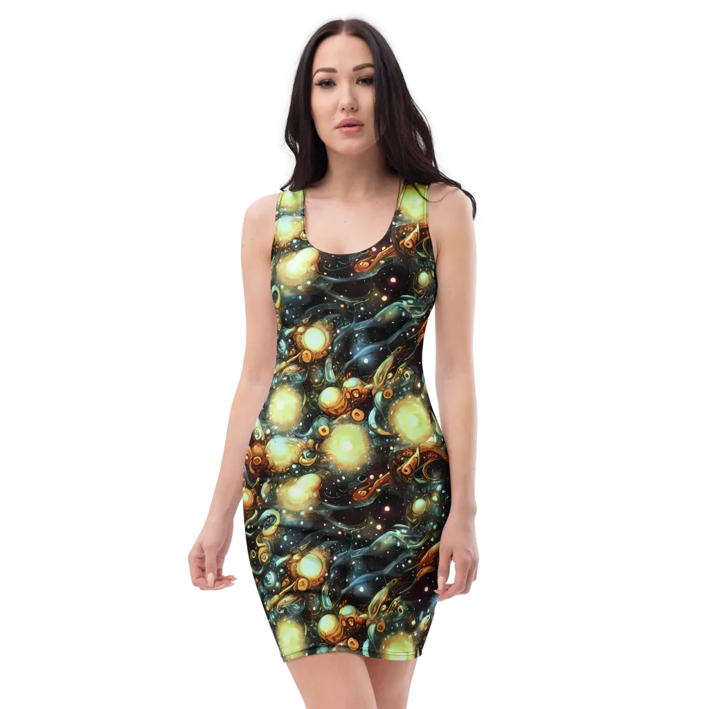 Cosmic Organica on Bodycon Dress — Front