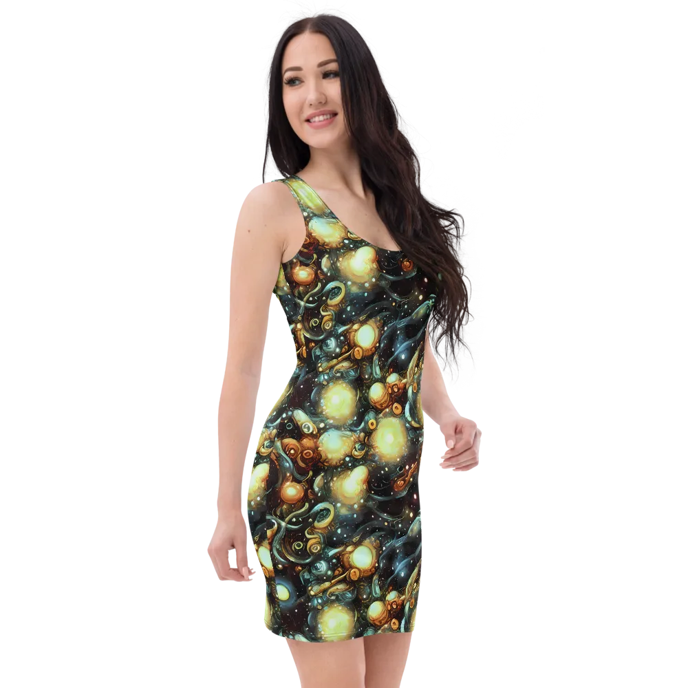 Cosmic Organica on Bodycon Dress — Right Front