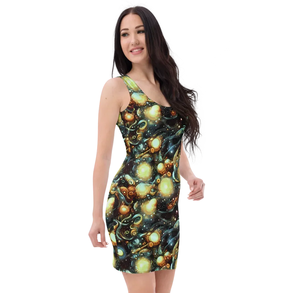 Cosmic Organica on Bodycon Dress — Right Front