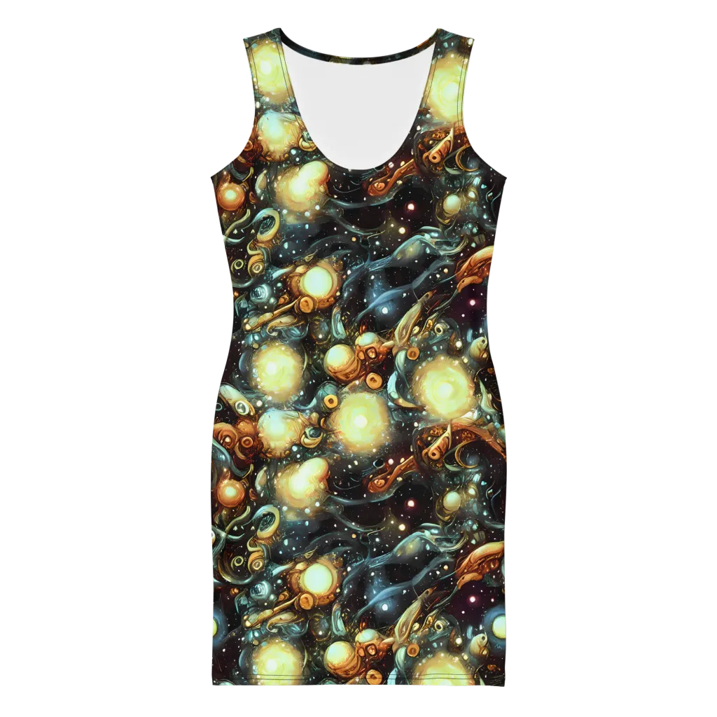 Cosmic Organica on Bodycon Dress — Front