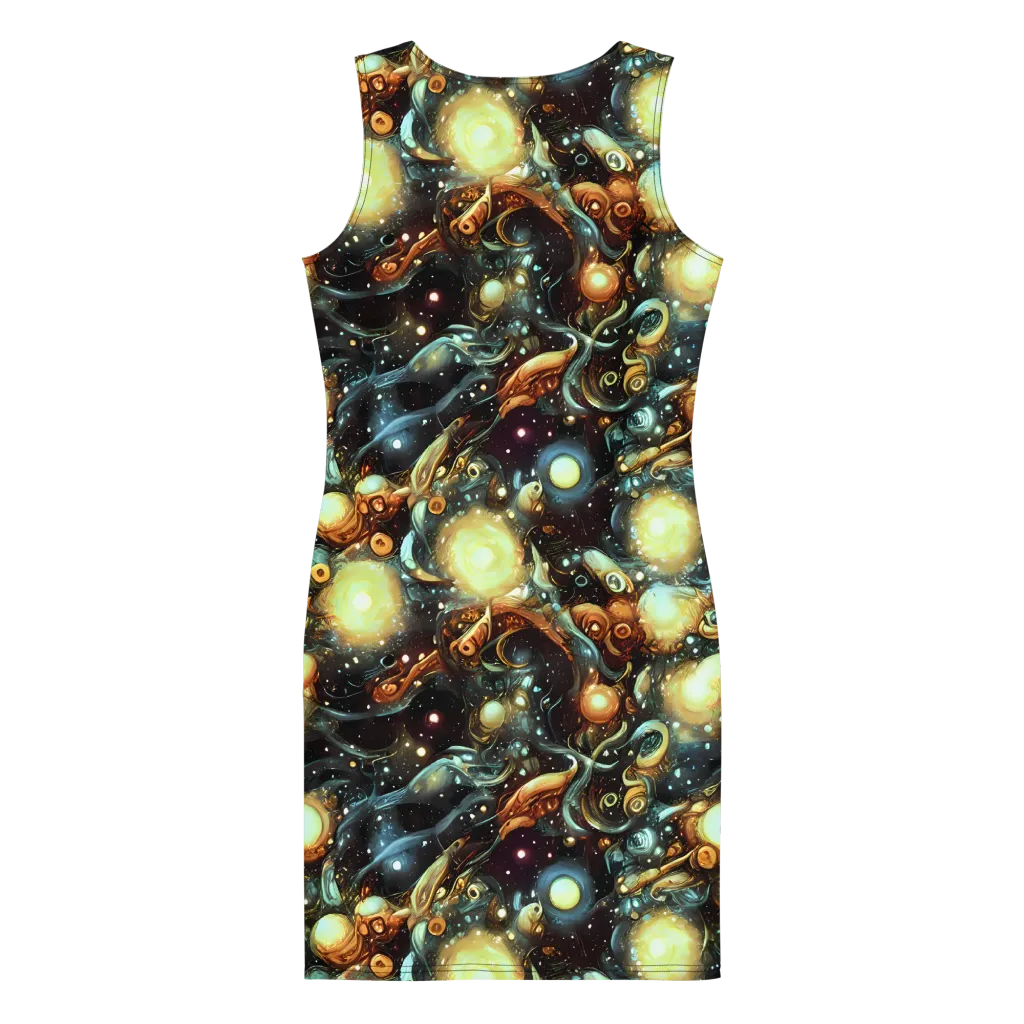 Cosmic Organica on Bodycon Dress — Back