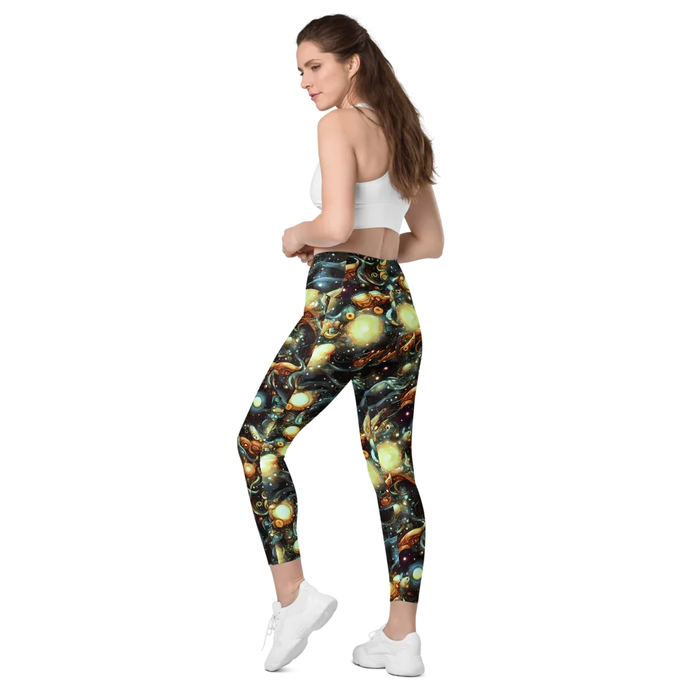 Cosmic Organica on Leggings with Pockets — Left Back