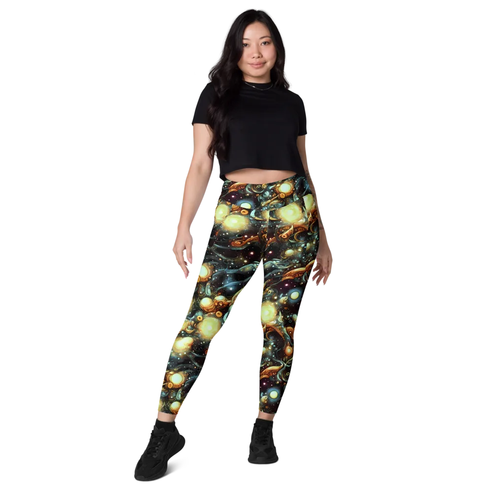 Cosmic Organica on Leggings with Pockets — Front