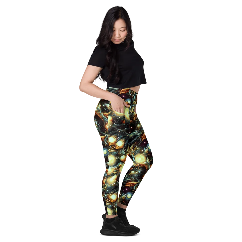 Cosmic Organica on Leggings with Pockets — Right