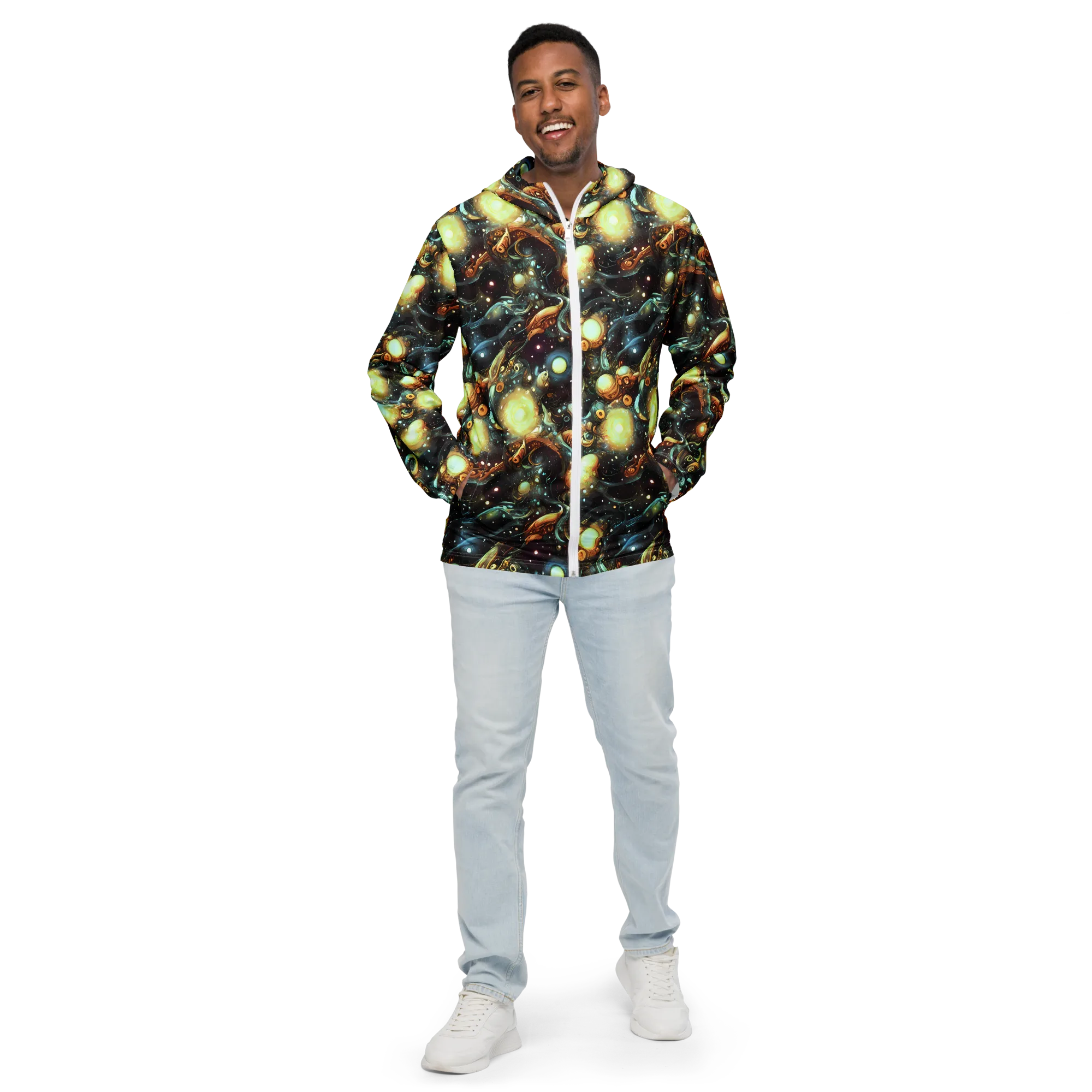 Cosmic Organica on Men's Windbreaker — Front