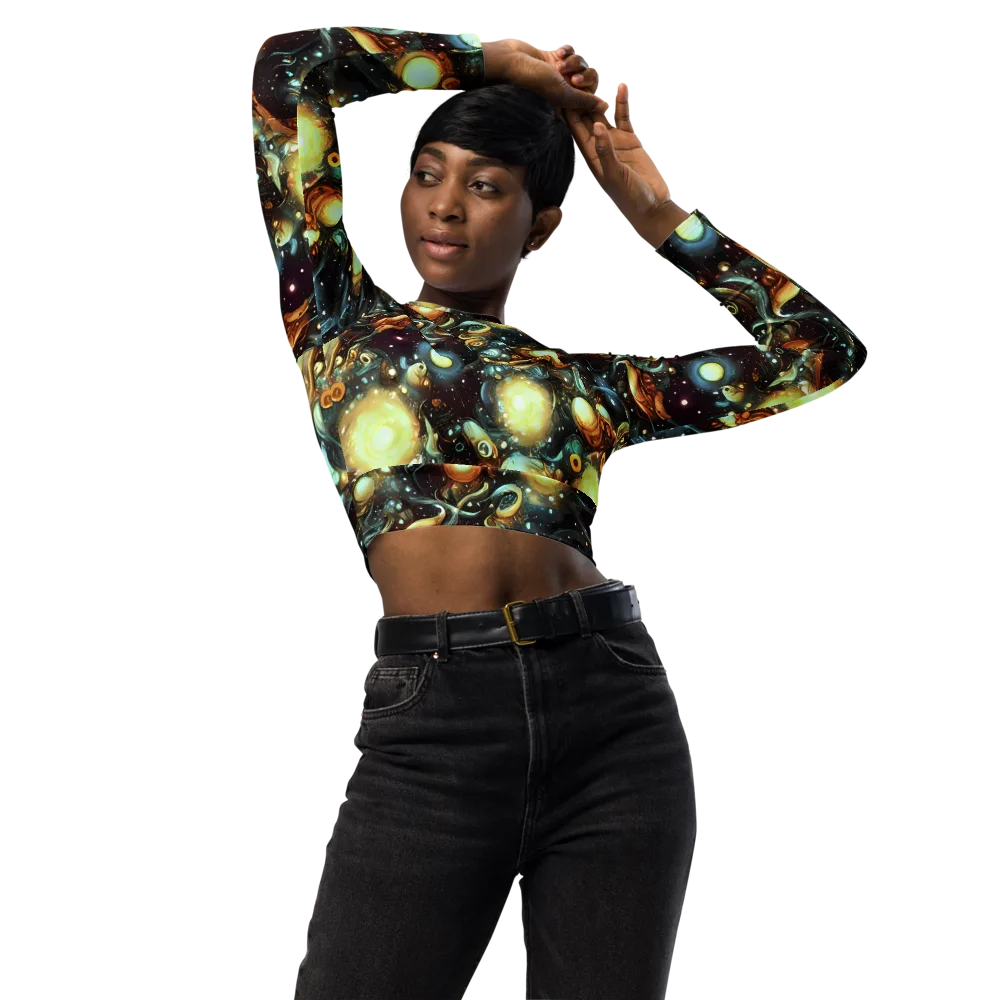 Cosmic Organica on Long Sleeve Crop Top — Front