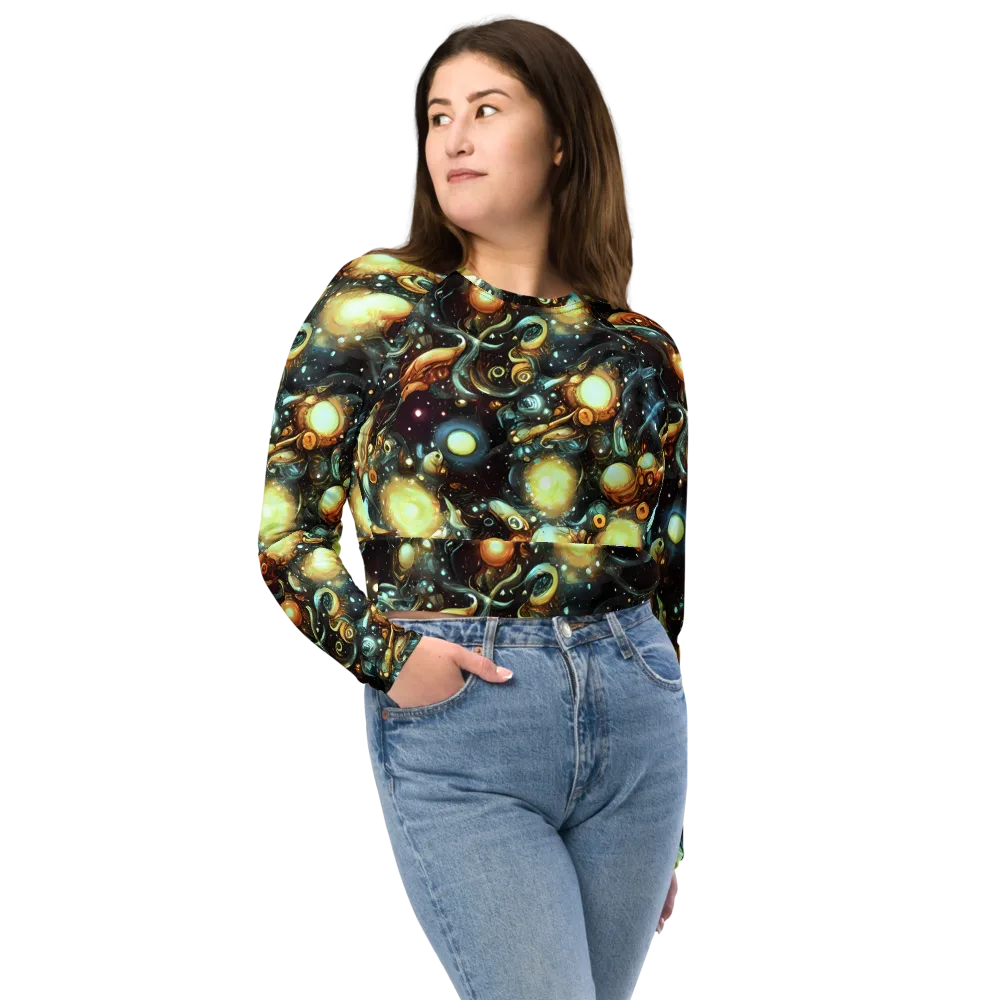 Cosmic Organica on Long Sleeve Crop Top — Front
