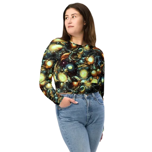 Cosmic Organica on a Long Sleeve Crop Top