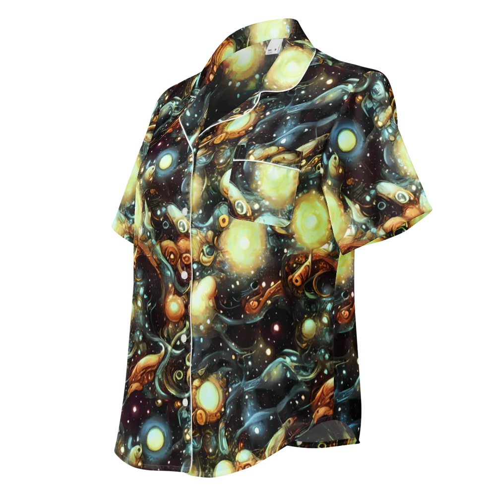Cosmic Organica on Women's Short Sleeve Pajama Top — Left Front
