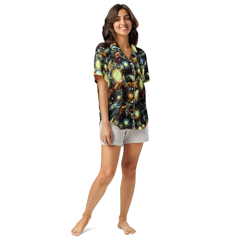 Cosmic Organica on Women's Short Sleeve Pajama Top — Front
