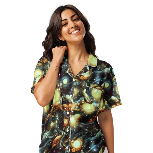 Cosmic Organica on a Women's Short Sleeve Pajama Top