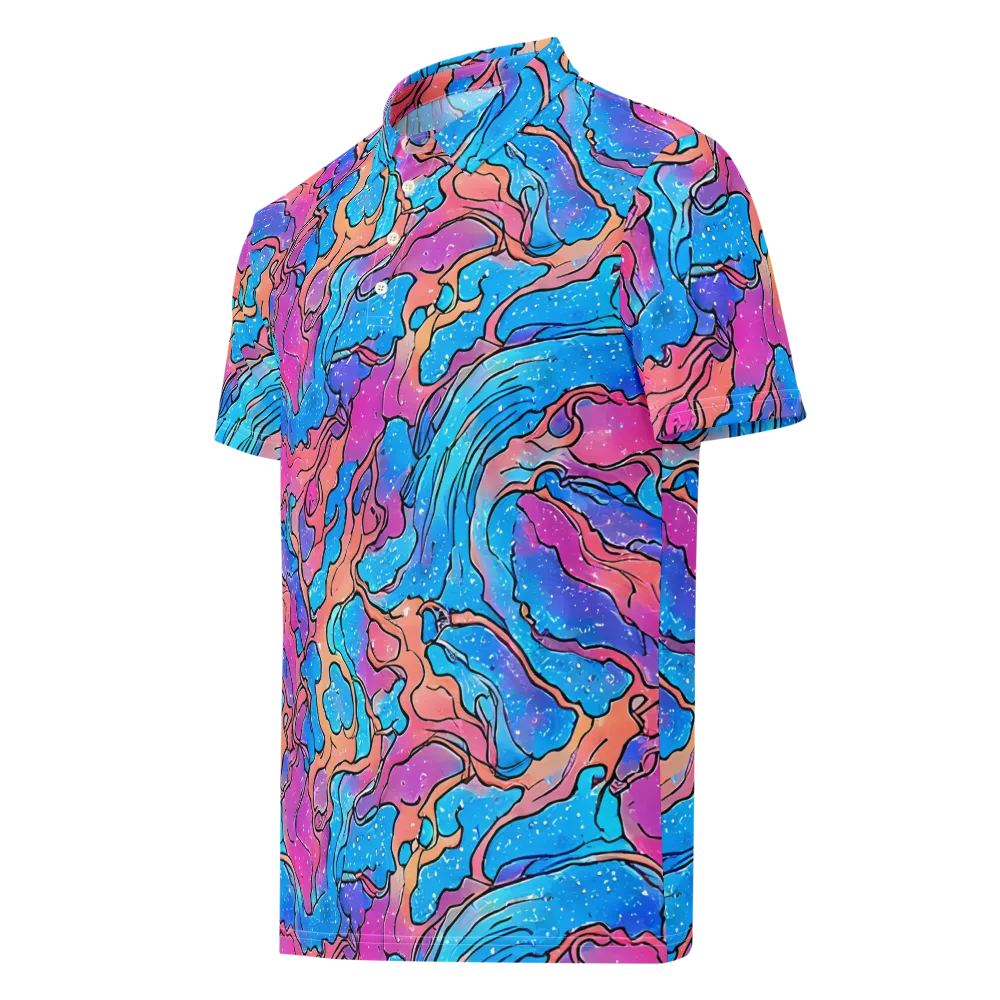Tidal Confetti on Men's Slim Fit Polo Shirt — Left Front