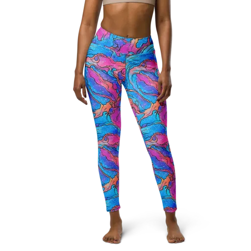 Tidal Confetti on a Yoga Leggings