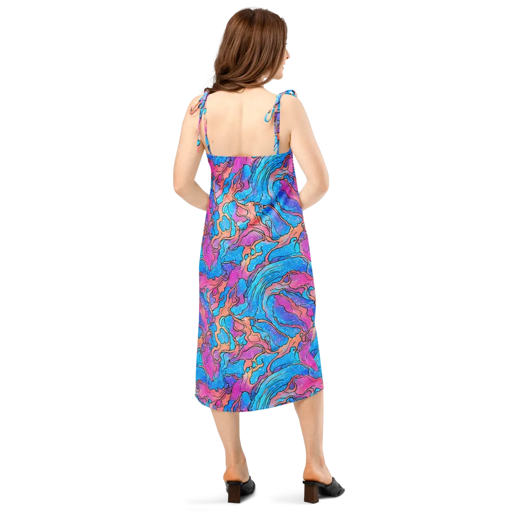 Tidal Confetti on Slip Dress — Back