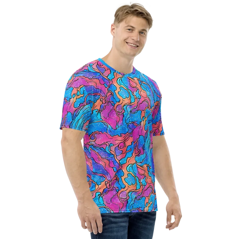 Tidal Confetti on Men's Crew Neck T-Shirt — Right