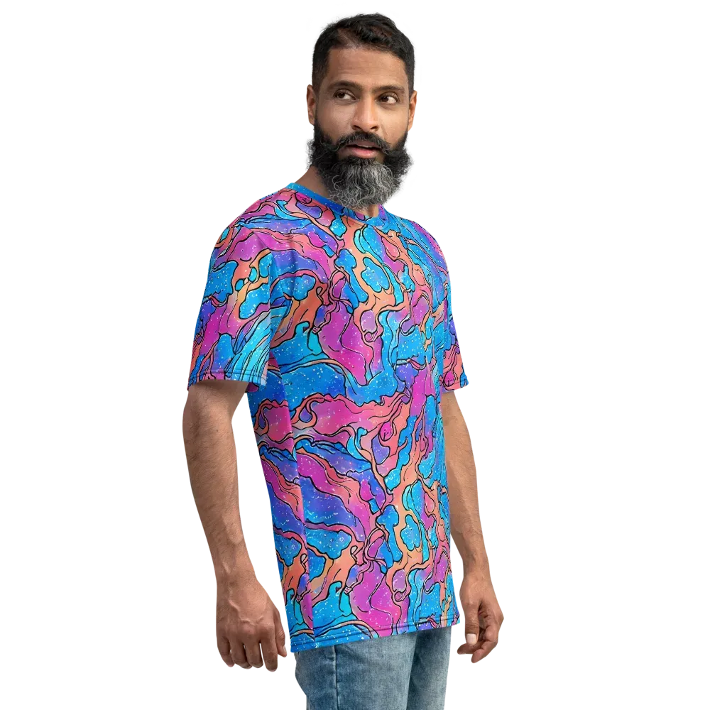 Tidal Confetti on Men's Crew Neck T-Shirt — Right