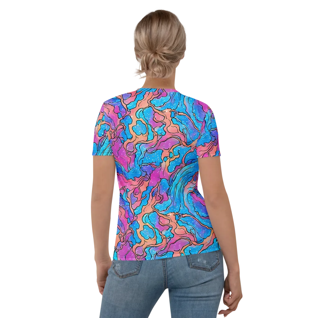 Tidal Confetti on Women's Crew Neck T-Shirt — Back