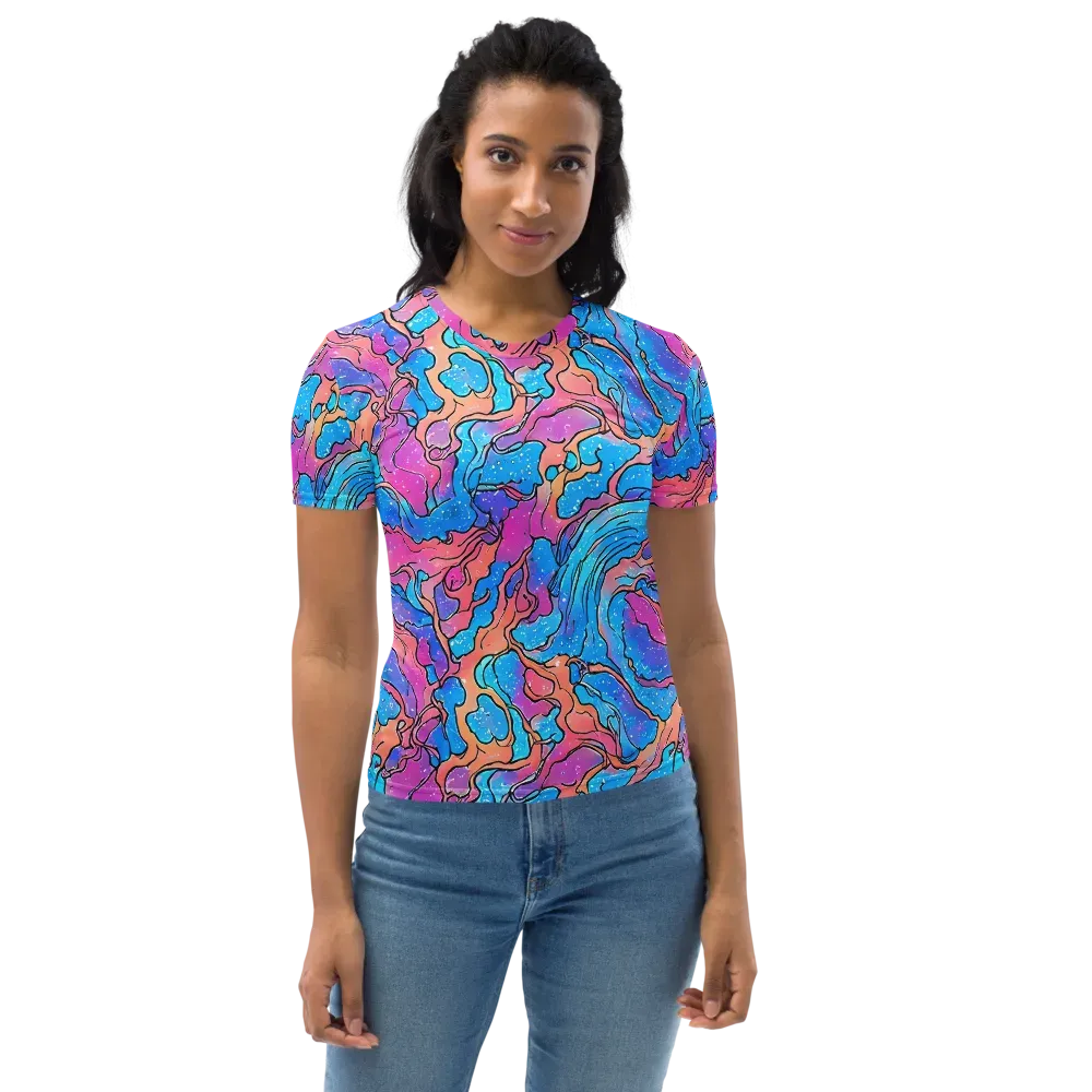 Tidal Confetti on Women's Crew Neck T-Shirt — Front