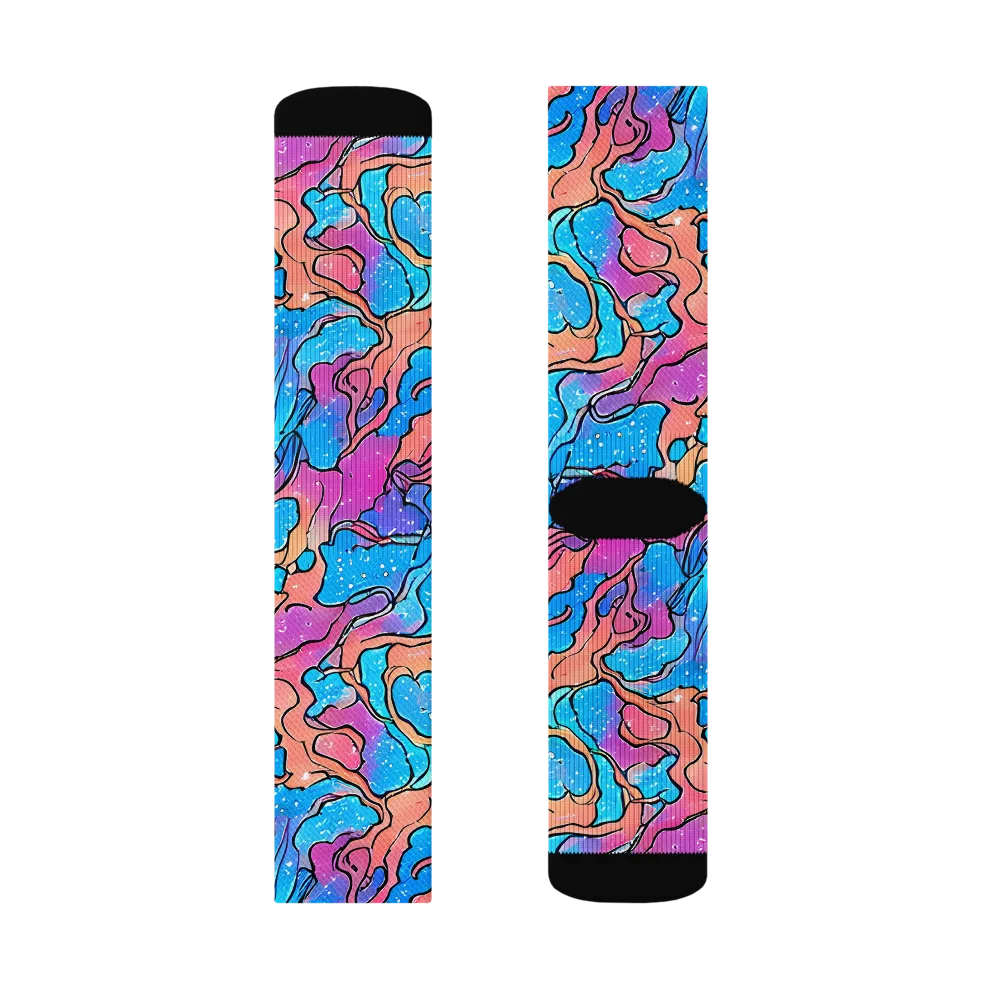 Tidal Confetti on Socks — Left Sock