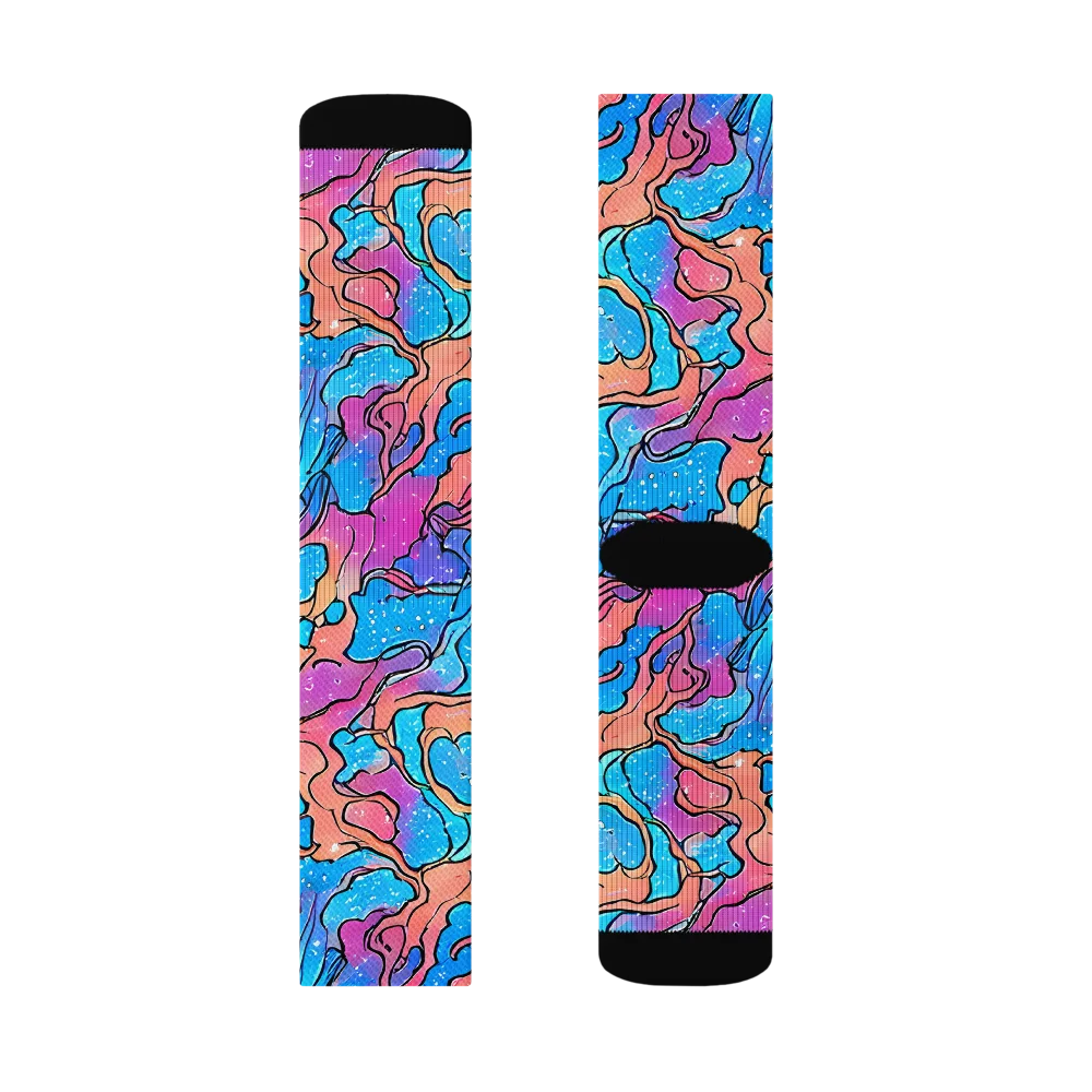 Tidal Confetti on Socks — Right Sock